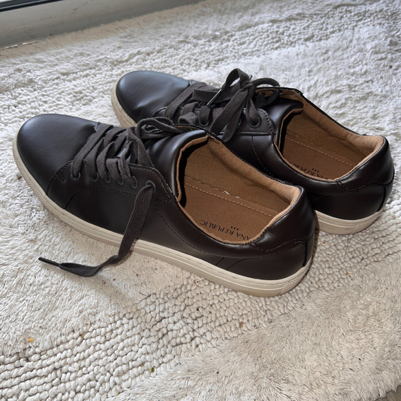 Banana Republic Sneakers - Dark Brown Size 9.5 Men's Synthetic Leather - A6 - Picture 4 of 8